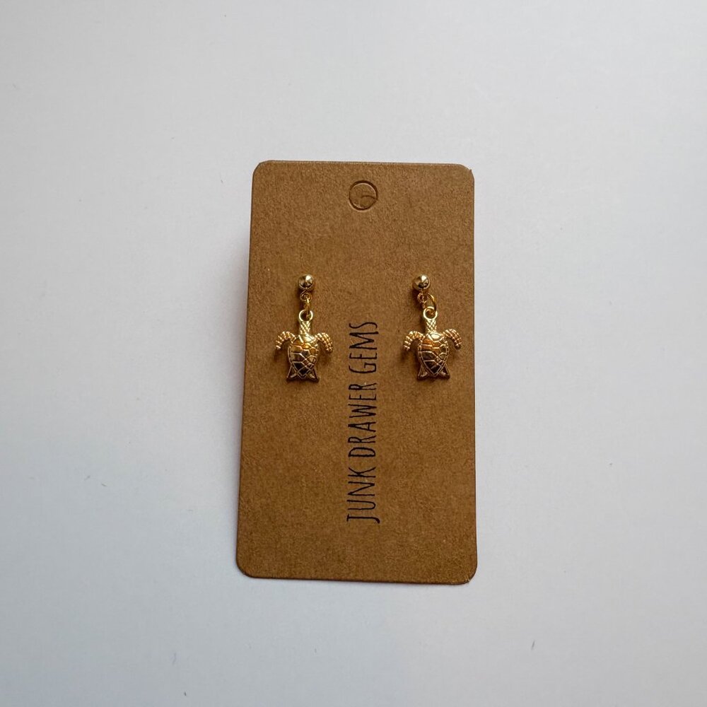Handmade Turtle Dangle Earrings